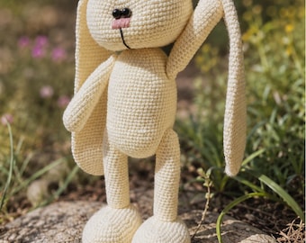 Tilda Bunny Crochet Pattern PDF, Amigurumi Bunny Plush Toy Without Clothes (DE) P29
