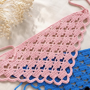 Patrón de pañuelo de ganchillo con forma de corazón en PDF, pañuelo para la cabeza de mujer, pañuelo de ganchillo (EN + DE) H3