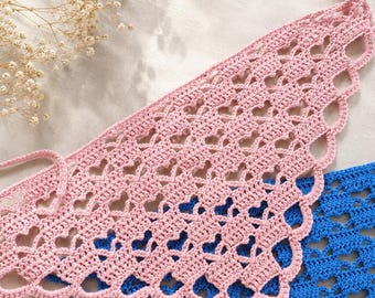 Heart Bandana Crochet Pattern PDF, Women’s Head Scarf, Crochet Kerchief (EN + DE) H3