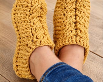 Crochet Slippers Pattern PDF, Cozy Clog House Shoes for Women, Men & Teens, Adjustable Sizes (EN + DE) S27