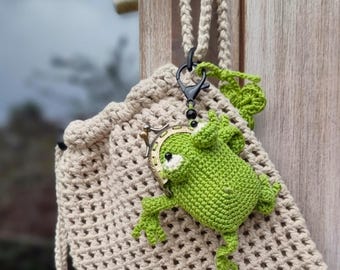 Frog Coin Purse Crochet Pattern PDF, Clover Bag Charm and Kiss Lock Pouch (EN + DE) T34