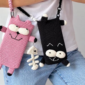 Crochet Phone Bag Pattern, Crossbody Phone Pouch PDF T6 (EN + DE) T6