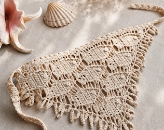Fish Bandana Crochet Pattern PDF, Summer Head Scarf for Women & Girls, Cute Crochet Kerchief (EN + DE) H6