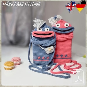 T.41 Padrão de Crochê, PDF, Inglês/Alemão. Amigurumi, Capa para Celular, Bolsa, Bolsa de Ombro, Carteira, Monstro