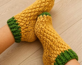 Warm Winter Crochet Socks Summer Colors PDF Pattern (S37)