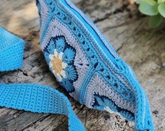 Crochet Bag Pattern PDF, Granny Square Crossbody & Belt Bag, Phone Bag, Banana Bag Style (EN + DE) T11