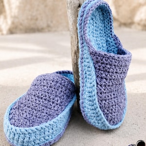Crochet Slippers Pattern PDF, Double Sole House Shoes for Men, Women and Boys, Adjustable Sizes (EN + DE) S11