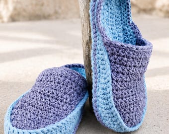 Crochet Slippers Pattern PDF, Double Sole House Shoes for Men, Women and Boys, Adjustable Sizes (EN + DE) S11