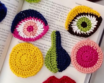 Crochet Face Applique Pattern PDF, Carnival Mask & Sew On Decoration, Funny Crochet Patch (EN + DE) P31