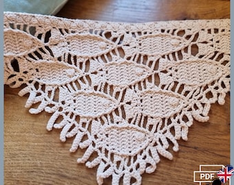 H6 Virkmönster för huvudduk / bandana “Fisk”