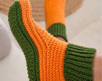 Crochet House Slippers Pattern PDF, Unisex Slipper Socks, Adults & Kids, Cozy Home Shoes (S36)
