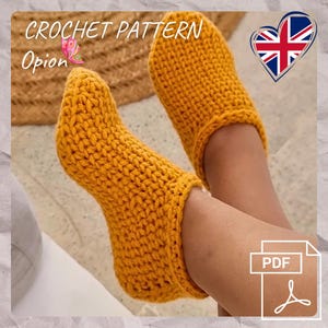 Crochet Slippers Pattern PDF Warm Cozy Unisex House Shoes Foot Length 23–25 cm Adjustable Size  Easy Step by Step Tutorial