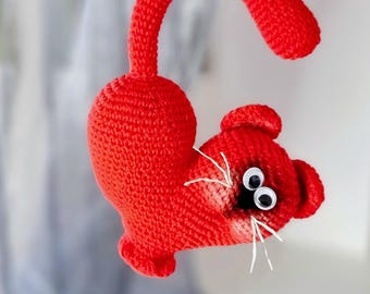 Cat Crochet Pattern PDF, Amigurumi Cat with Heart, Valentine Gift Toy (EN + DE) P8