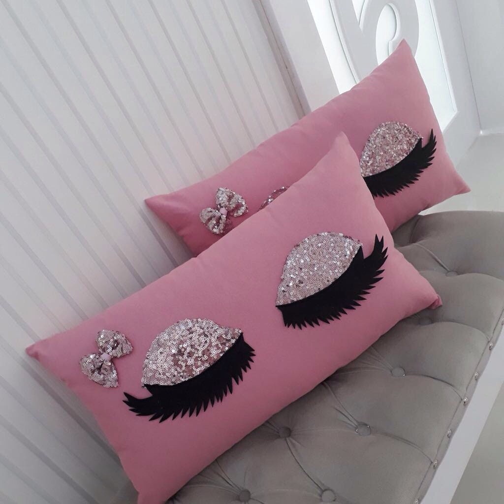 sequin border cushion
