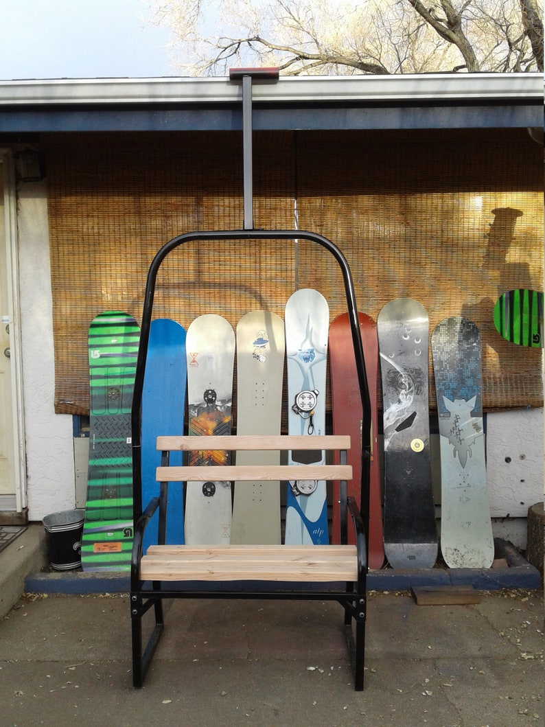 Replica Black Ski Chair Lift Bench Etsy