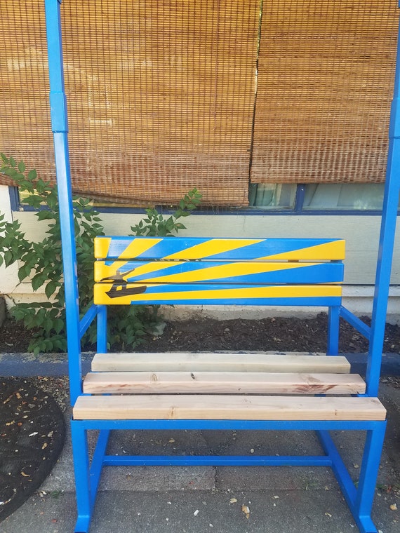 Ski Lift Bench Replica A Blue Sunburst Tri Etsy