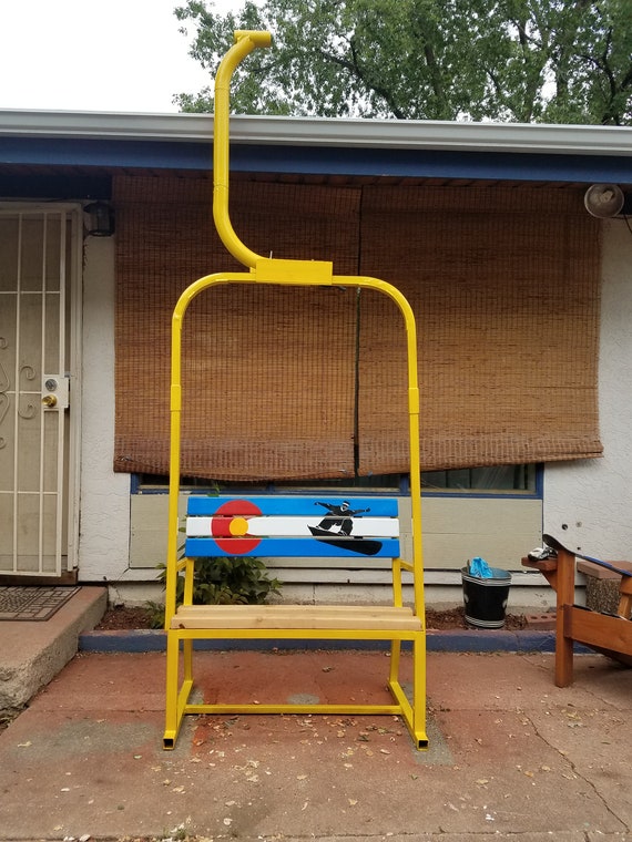 Ski Lift Bench Co Yellow Snowboard Etsy