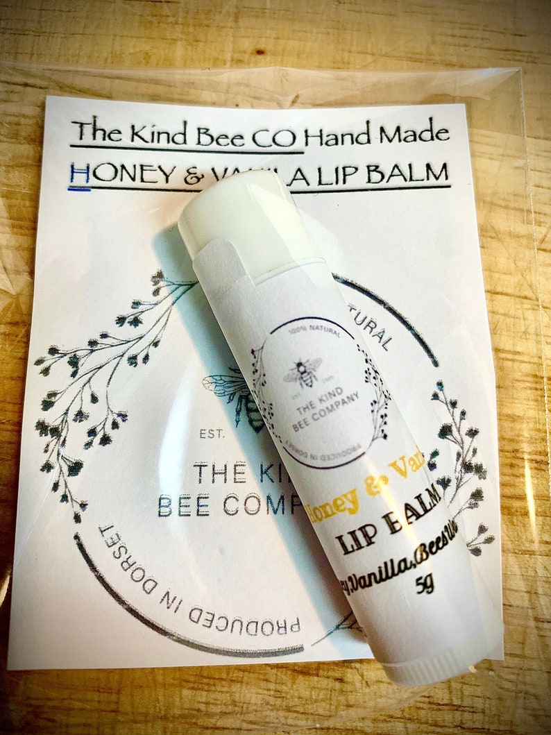 Lip balm Natural Handmade Honey, Vanilla & Bees Wax image 1