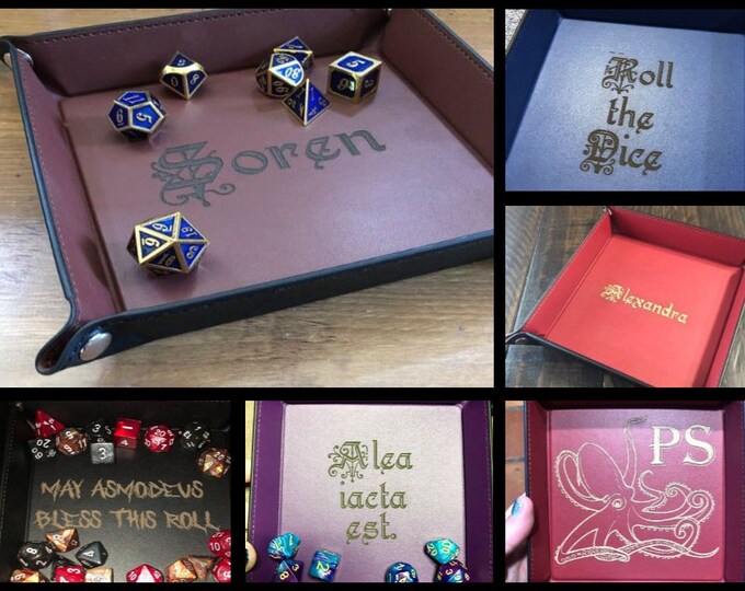 Custom DND Dice Tray / Option to Personalize / 4.50x4.50x1.2 / Etsy