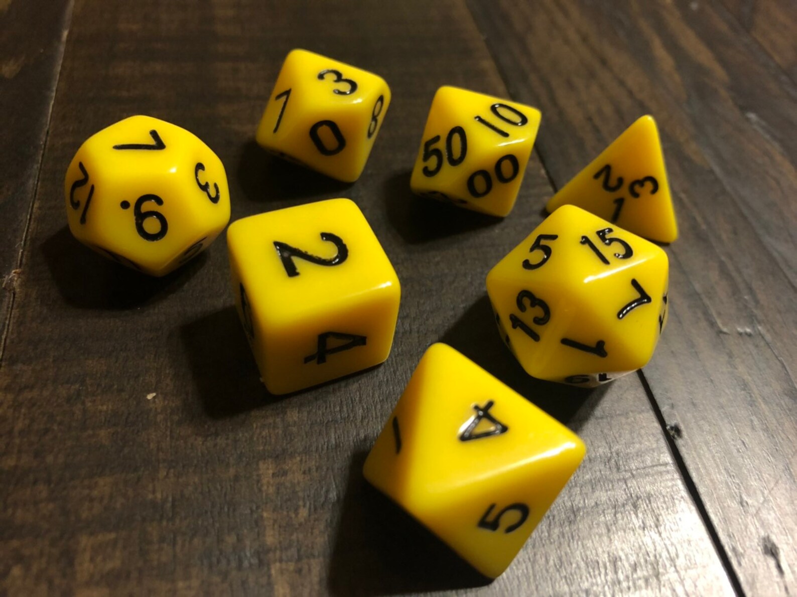 Flat Yellow Dice / DND Dice Set / Dungeons and Dragons/ D&D Etsy