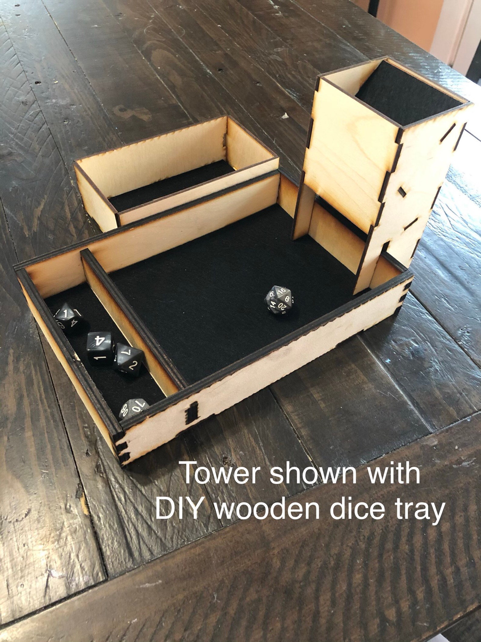 DIY Wooden Dice Tower Kit/ 7.5x3x5.5 / DND Accessories / RPG / Etsy