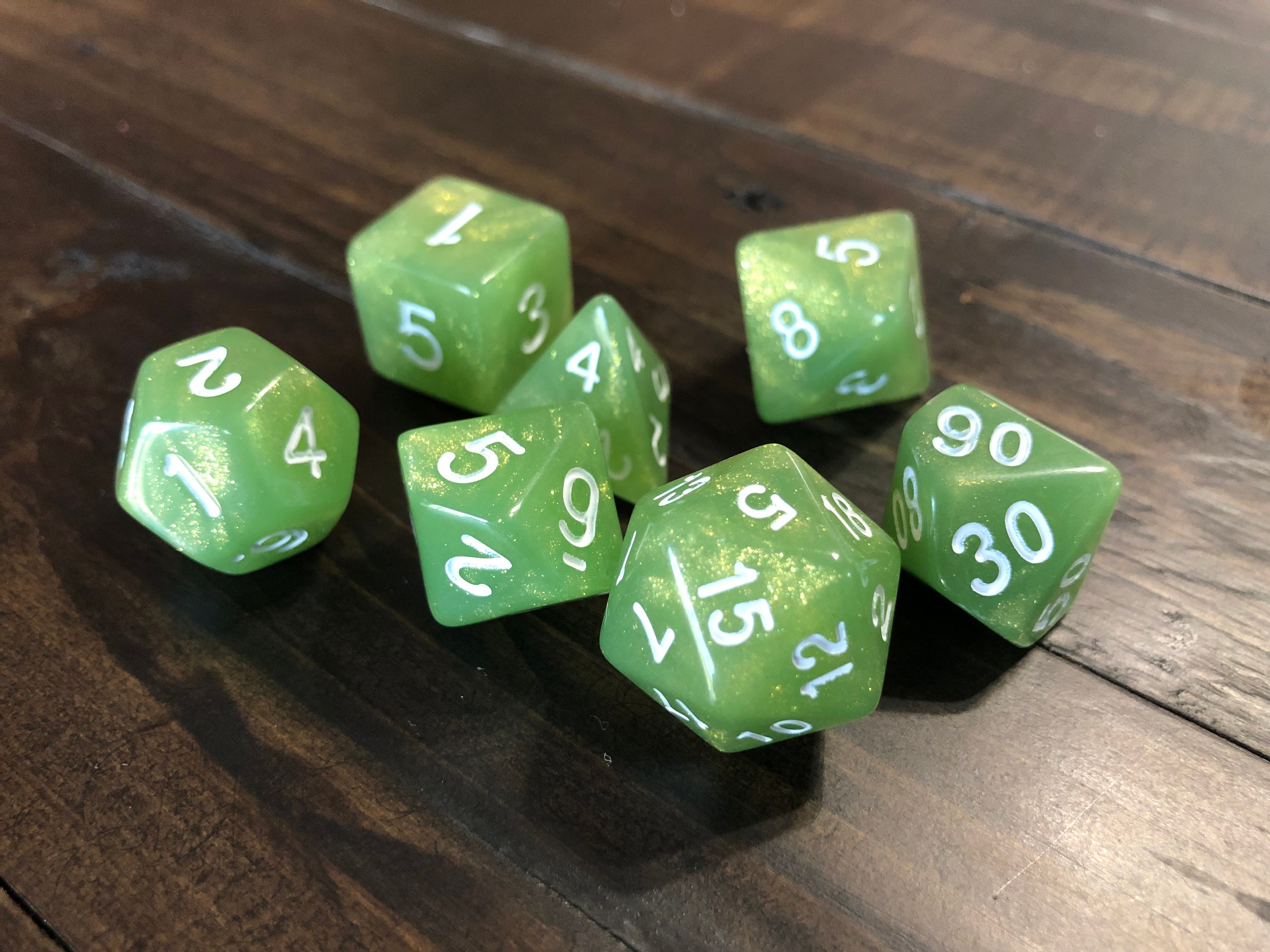 Lime Green Glitter Dice/ Green Dice / DND Dice Set / Dungeons Etsy