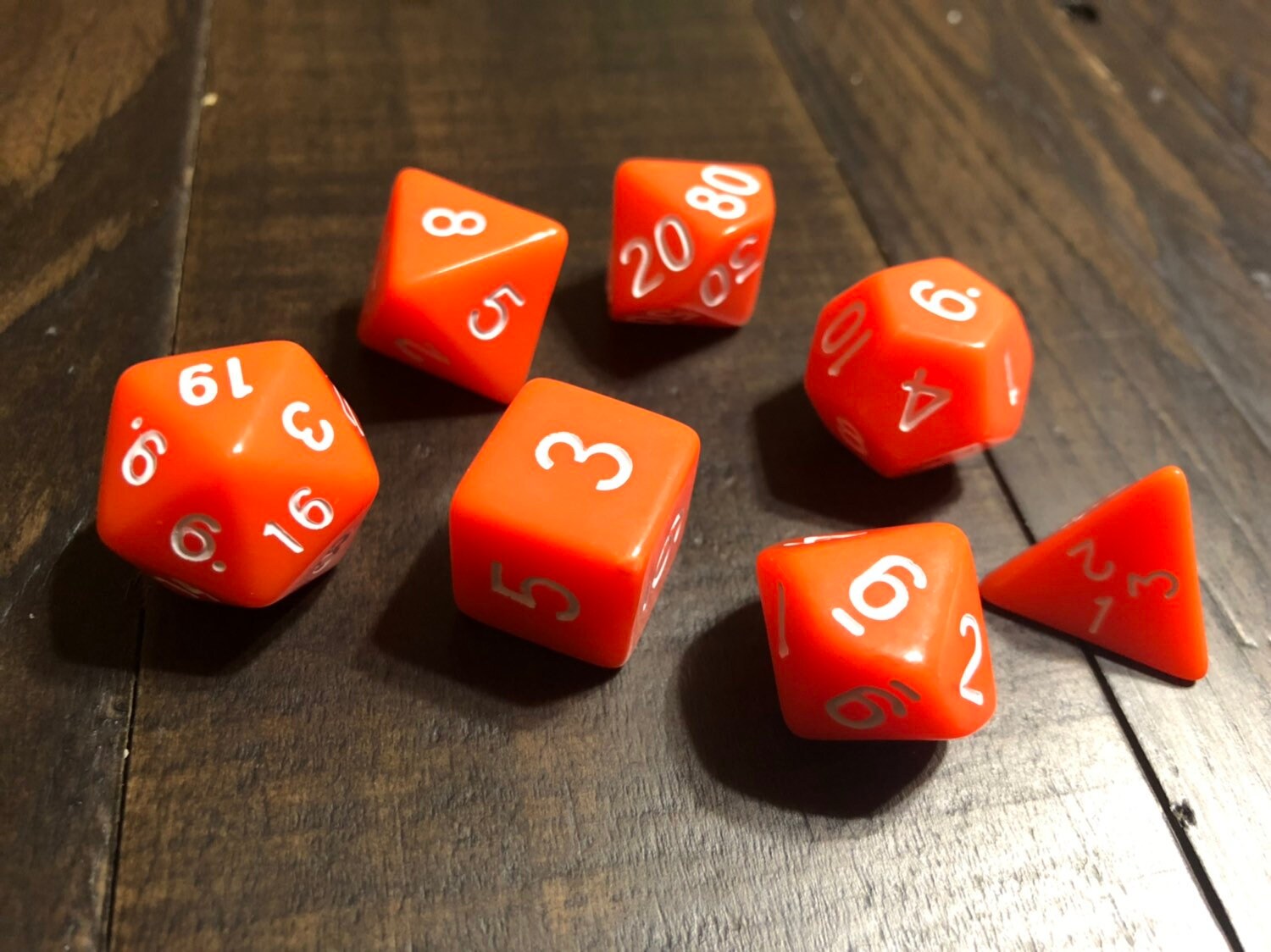 Flat Orange Dice / DND Dice Set / Dungeons and Dragons/ D&D Etsy