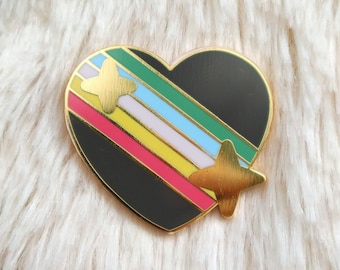 PRIDE Disabled Sparkling Heart Emoji Enamel Pin