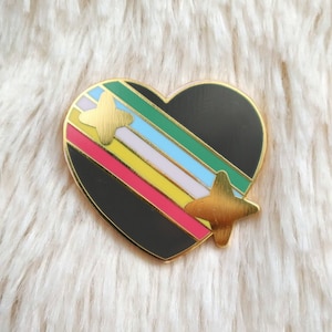 PRIDE Disabled Sparkling Heart Emoji Enamel Pin