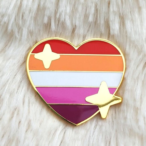 Lesbian Rainbow Enamel Pin Lesbian Pin Lesbian Pride Lapel Etsy