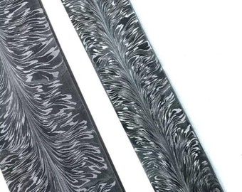 Premium Feather Damascus Steel Billet Blank Blade Bar 30x5cm Bush Crafts Tools Making Bar