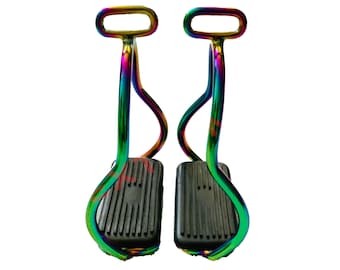 Rainbow DOUBLE BEND STIRRUPS Light Weight 650g Aluminium 4.75" - 12cm Horse Riding