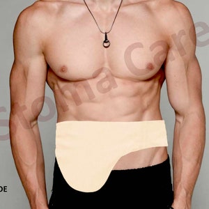 Beige Soft Vertical Stoma Belt Ostomy Support Belt Hernia Support Colostomy Belt Hernia Belt Urostomy Belt for Women & Men Right Side