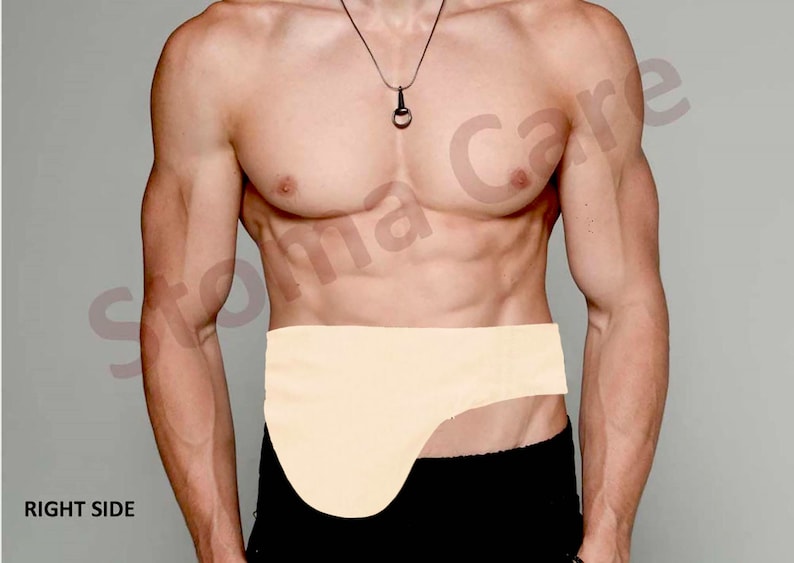 Beige Soft Vertical Stoma Belt Ostomy Support Belt Hernia Support Colostomy Belt Hernia Belt Urostomy Belt for Women & Men Right Side