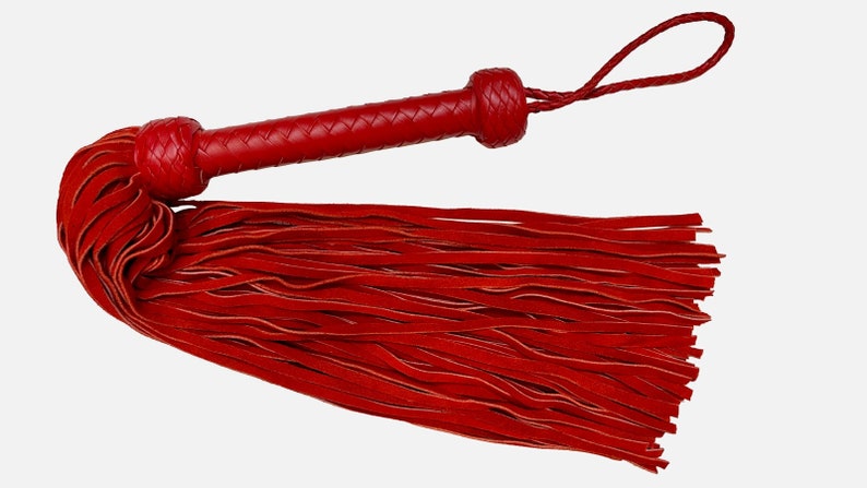 Genuine Cow Hide Leather Flogger - 100 Falls Heavy Duty Whip For Serious Impact Play