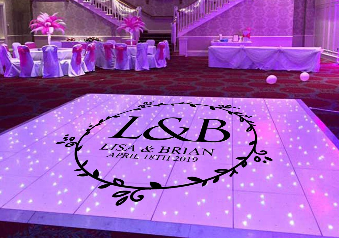 Wedding Dance Floor Decal Sticker, Wedding Floor Monogram Decal Sticker