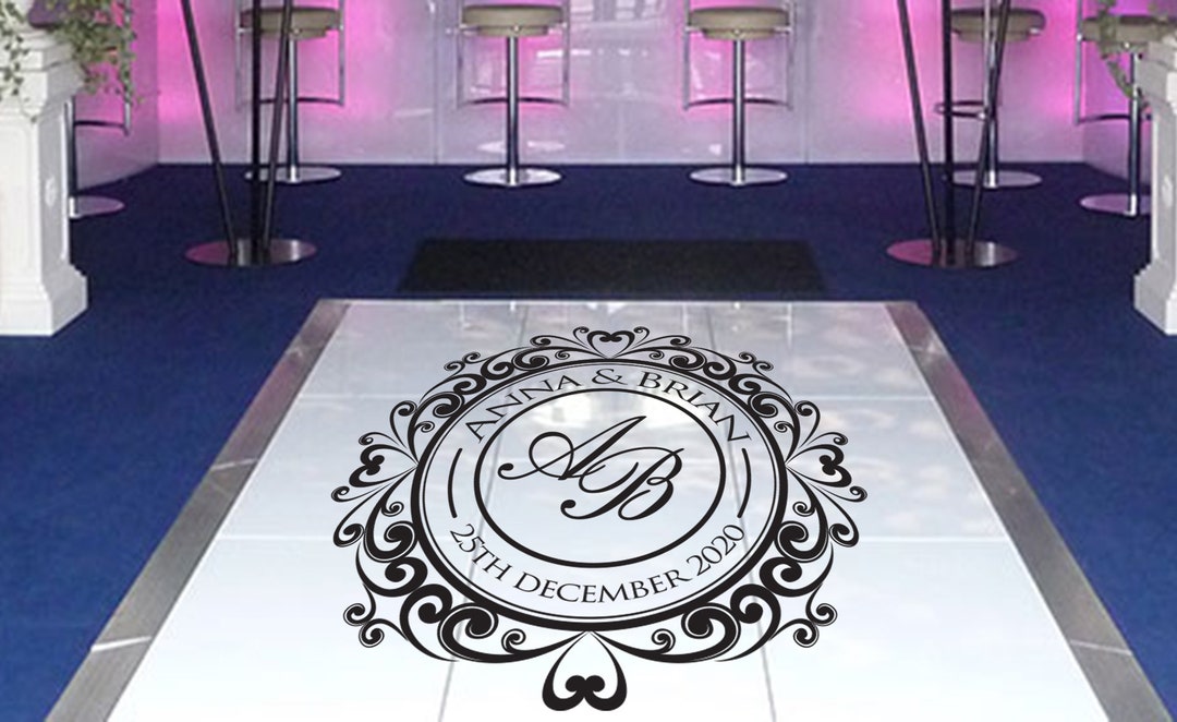 Wedding Dance Floor Decal Sticker, Wedding Floor Monogram Decal Etsy