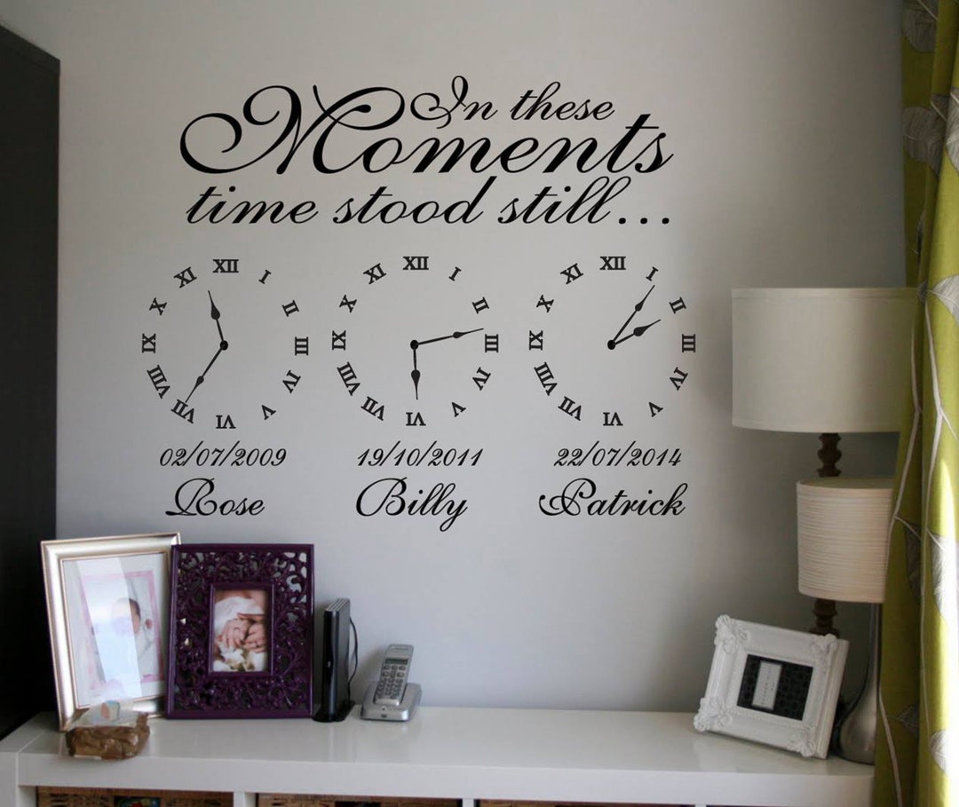 Date of Birth Time Stood Still Memory Clock Decal - in These Moments ...