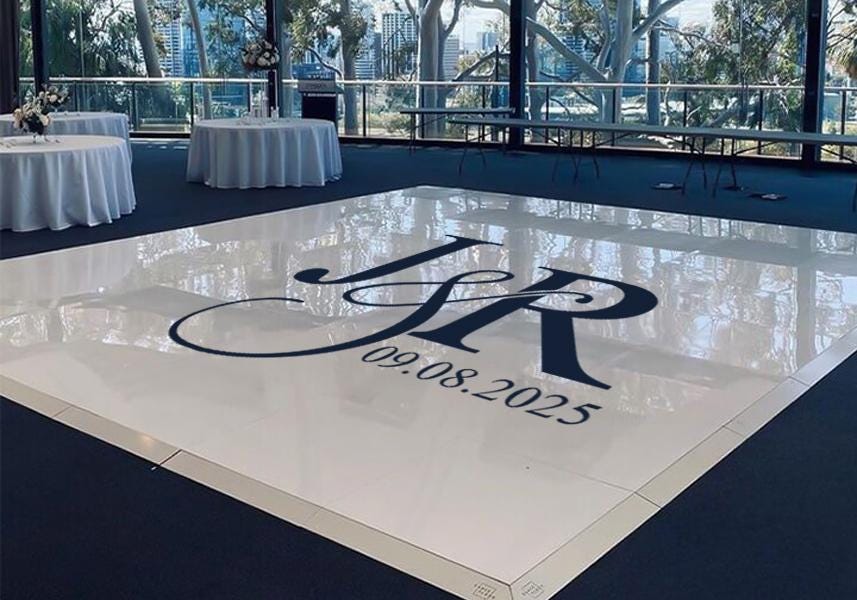 Personalised Event Dance Floor Decal Sticker - Initial Floor Decal ...