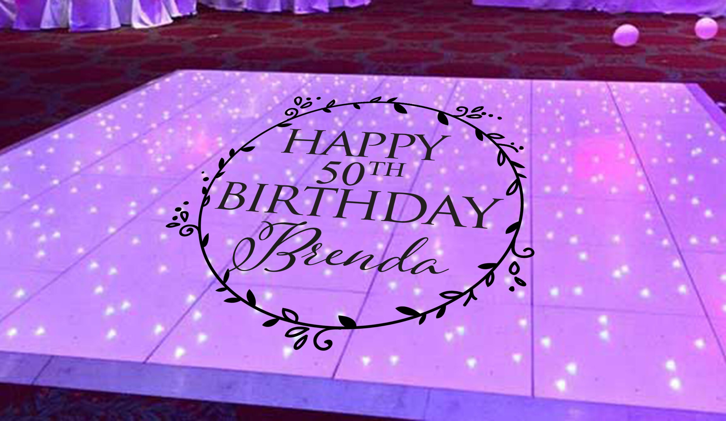 Dance Floor Decal Sticker Happy Birthday Floor Monogram Decal Etsy