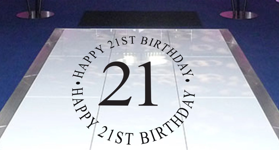 Dance Floor Decal Sticker Happy Birthday Floor Monogram Decal Etsy