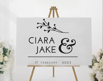 Letrero de boda personalizado, calcomanía de vinilo para letrero de boda personalizado