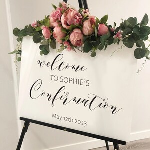 Custom Confirmation Sign Decal Sticker, DIY Acrylic Personalised Sign, Confirmation Sign Decal