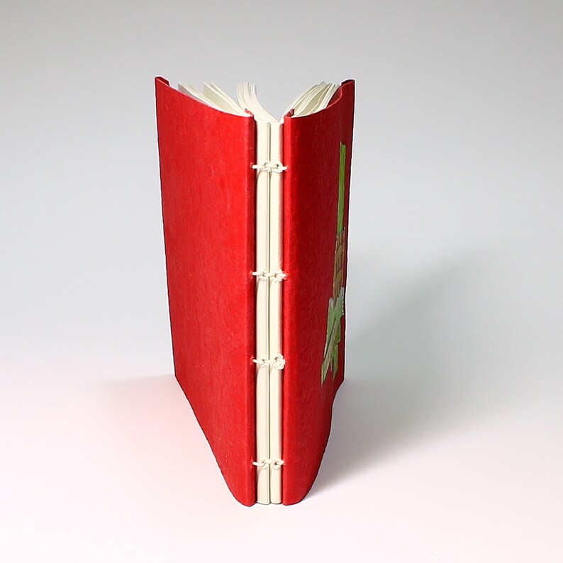 Handbound Sketchbook/Journal/Blank Book 4 1/2 x 6 Inches 96 Pages 80 Blick Drawing Paper Red Soft Cover Book Collage Design 7664587811923 image 4