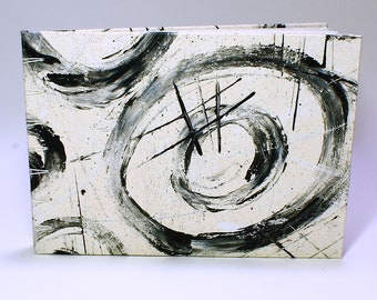 Hand Painted Watercolor Sketchbook, Black & White Canvas Cover