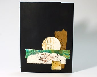 Journal/Sketchbook/Blank Book 7 3/4x 5 3/4 Inches 96 Pages 80# Blick Drawing Paper Faux Leather Cover with Collage Design 758005731723