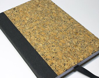 Handbound Journal/Blank Book 8 1/4 x 5 3/4 Inches 192 Pages Lined Paper from Italy Softcover Book Cork Cover Hand Sewn Binding 3662022052521