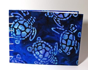Watercolor Sketchbook "Sea Turtles Batik Hardcover Hand Sewn Binding 80708371425
