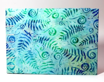 Hand Sewn Journal: Batik Fabric Cover, Cold Press Watercolor Paper 9650075441524