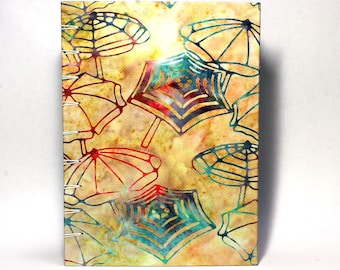 Watercolor Sketchbook/Journal Handbound Batik Hardcover Portrait Format 8216092041526